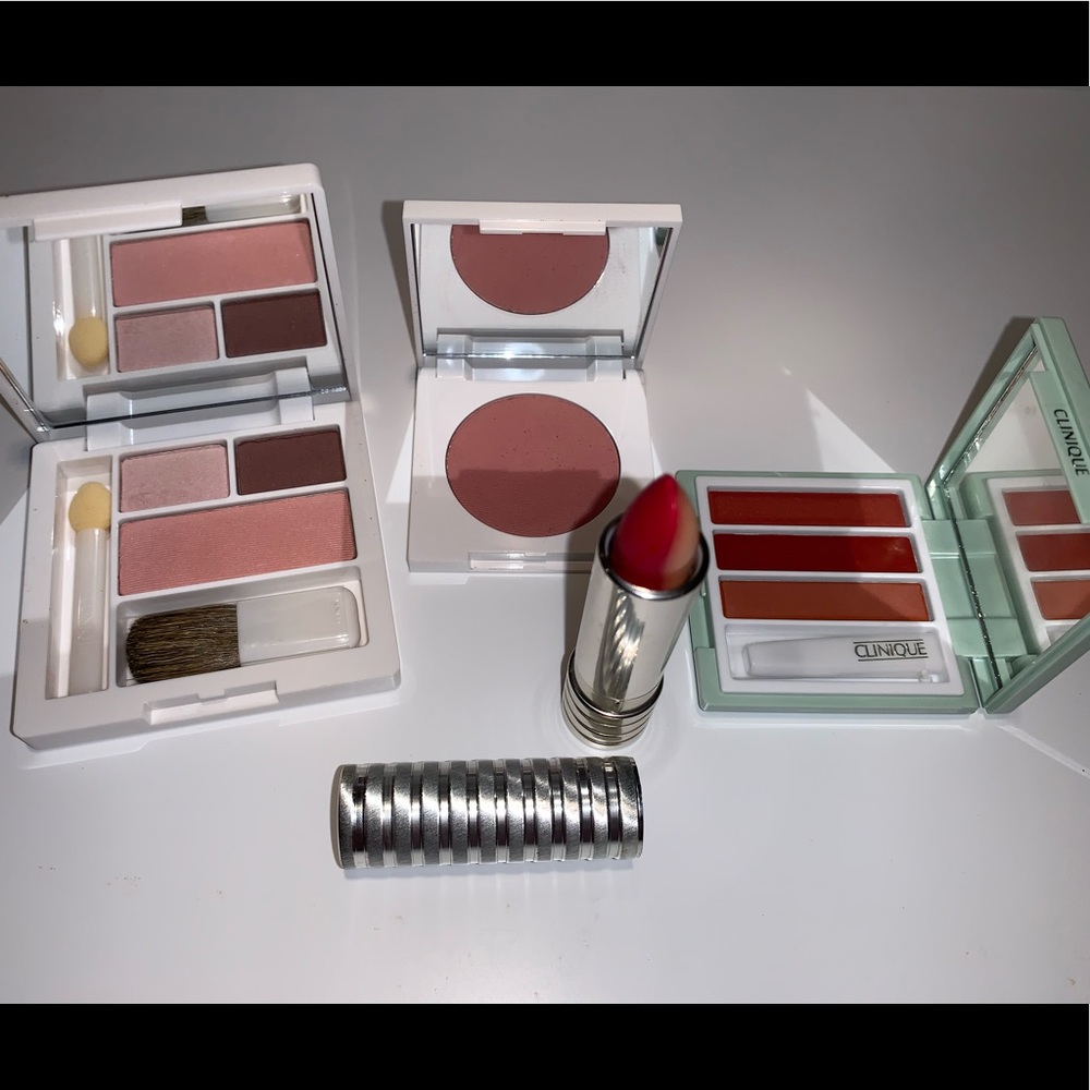 Clinique 4 pc lot.  Eyeshadow, lipstick, and blush